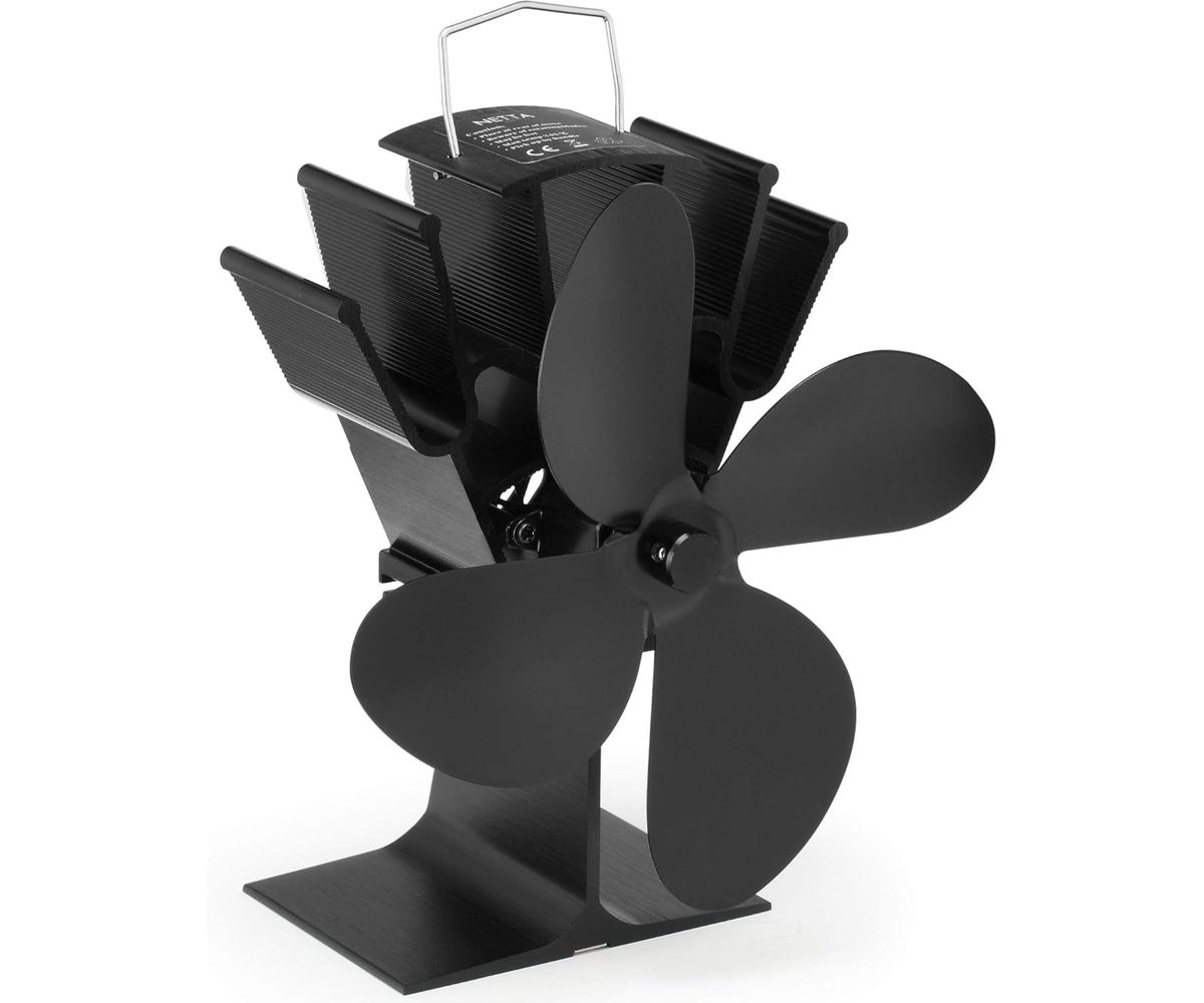 Netta 4 blade log burner cut out image on white background