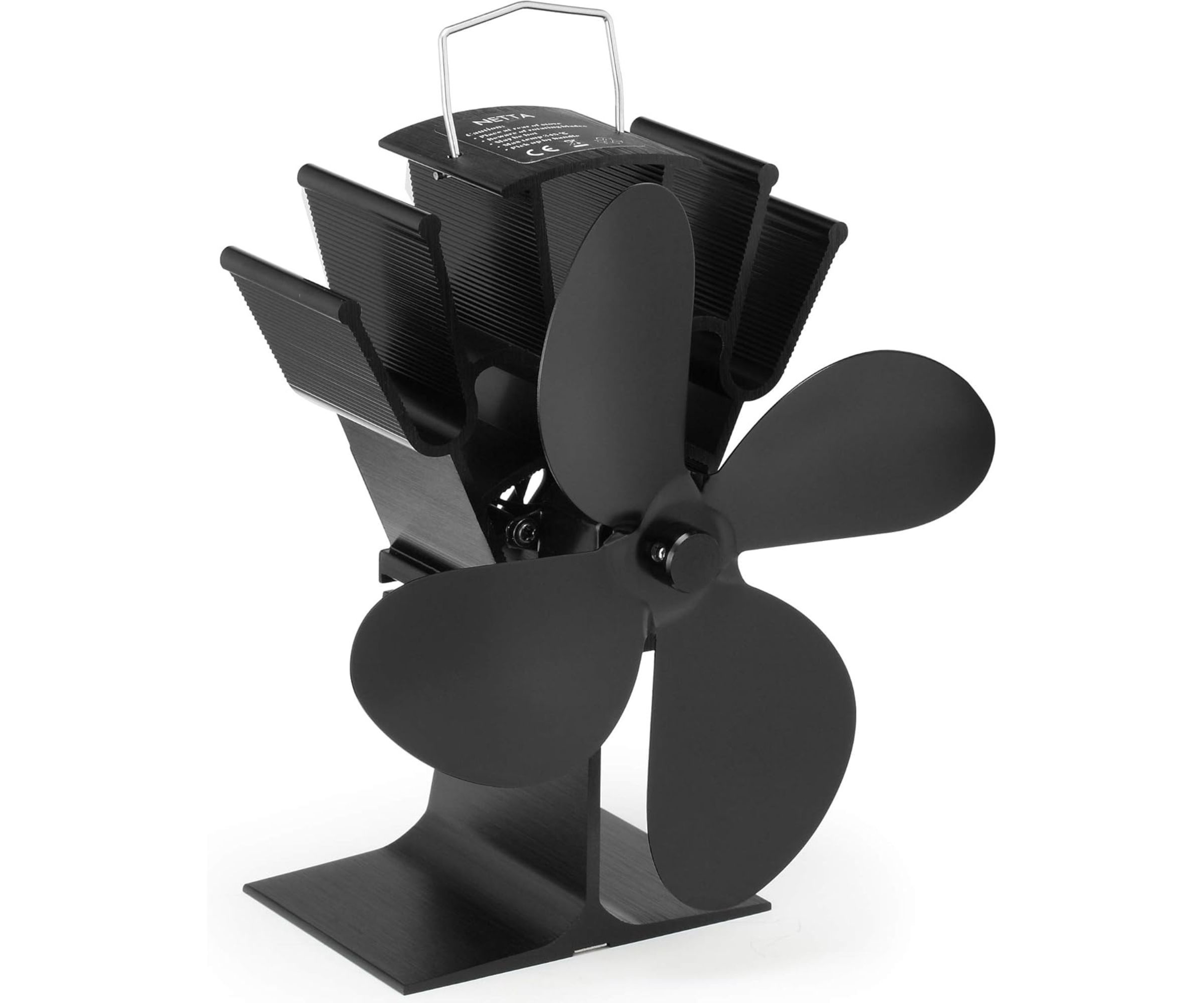 Netta 4 blade log burner cut out image on white background