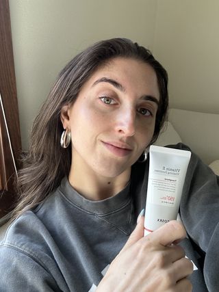 Marisa using COSRX Daily SPF 50 Vitamin E Sunscreen