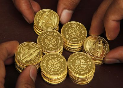 Dinar, or Arabic gold coins.