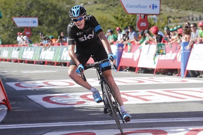 Chris Froome (Sky) struggled on the climb but limited his losses