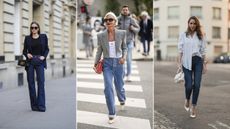 A composite of street style influencers showing jeans be business casual
