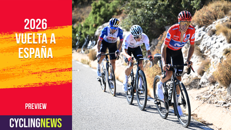 Enric Mas, Oscar Onley and Primoz Roglic on a climb during 2026 Vuelta a Espa&ntilde;a