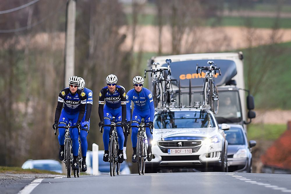 Etixx-Quickstep pre-ride the Tour of Flanders route