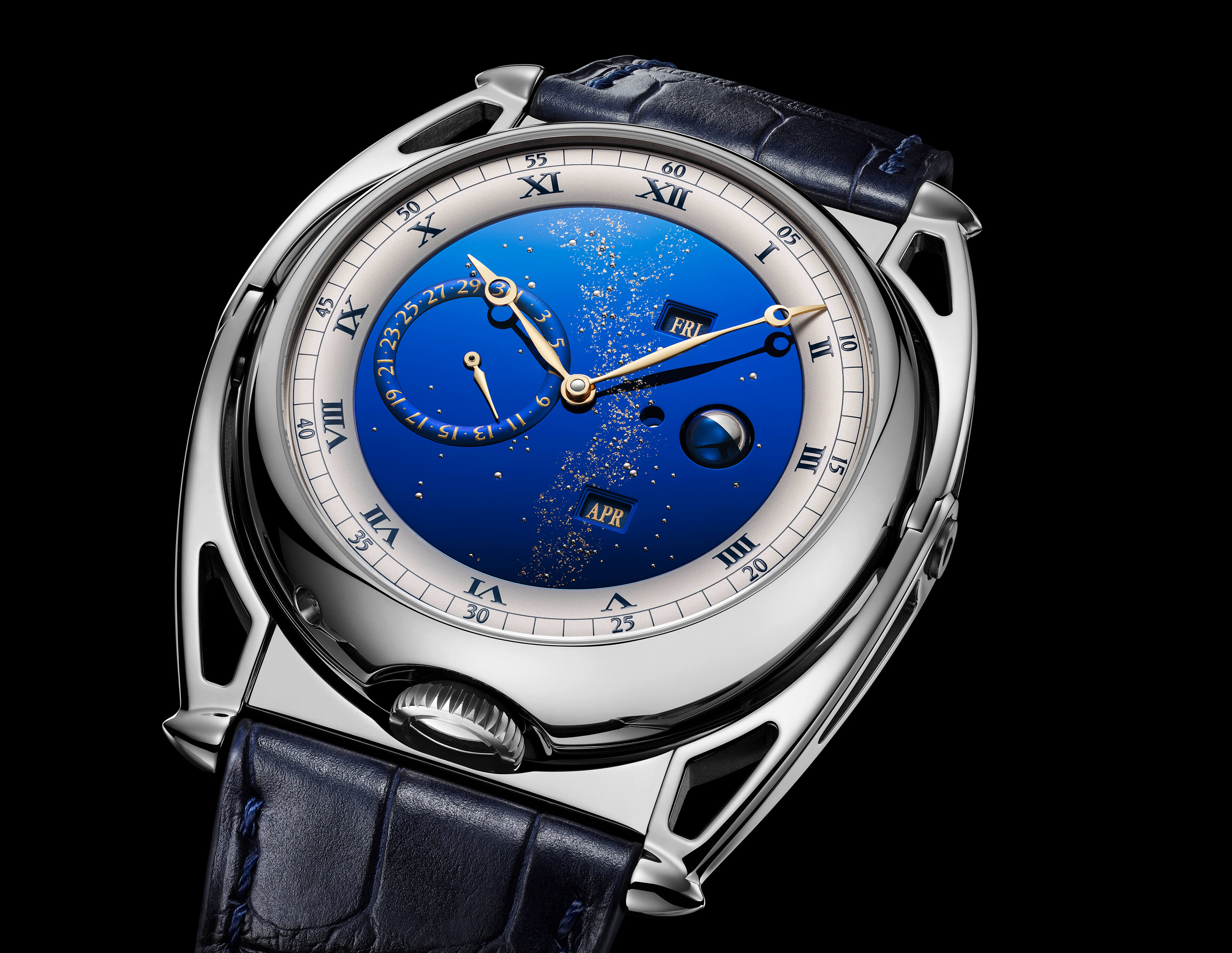 Futuristic blue watch
