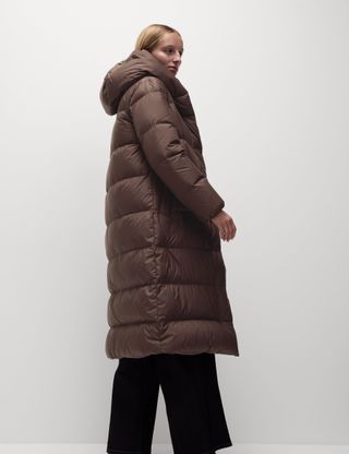 Feather and Down Longline Puffer Coat