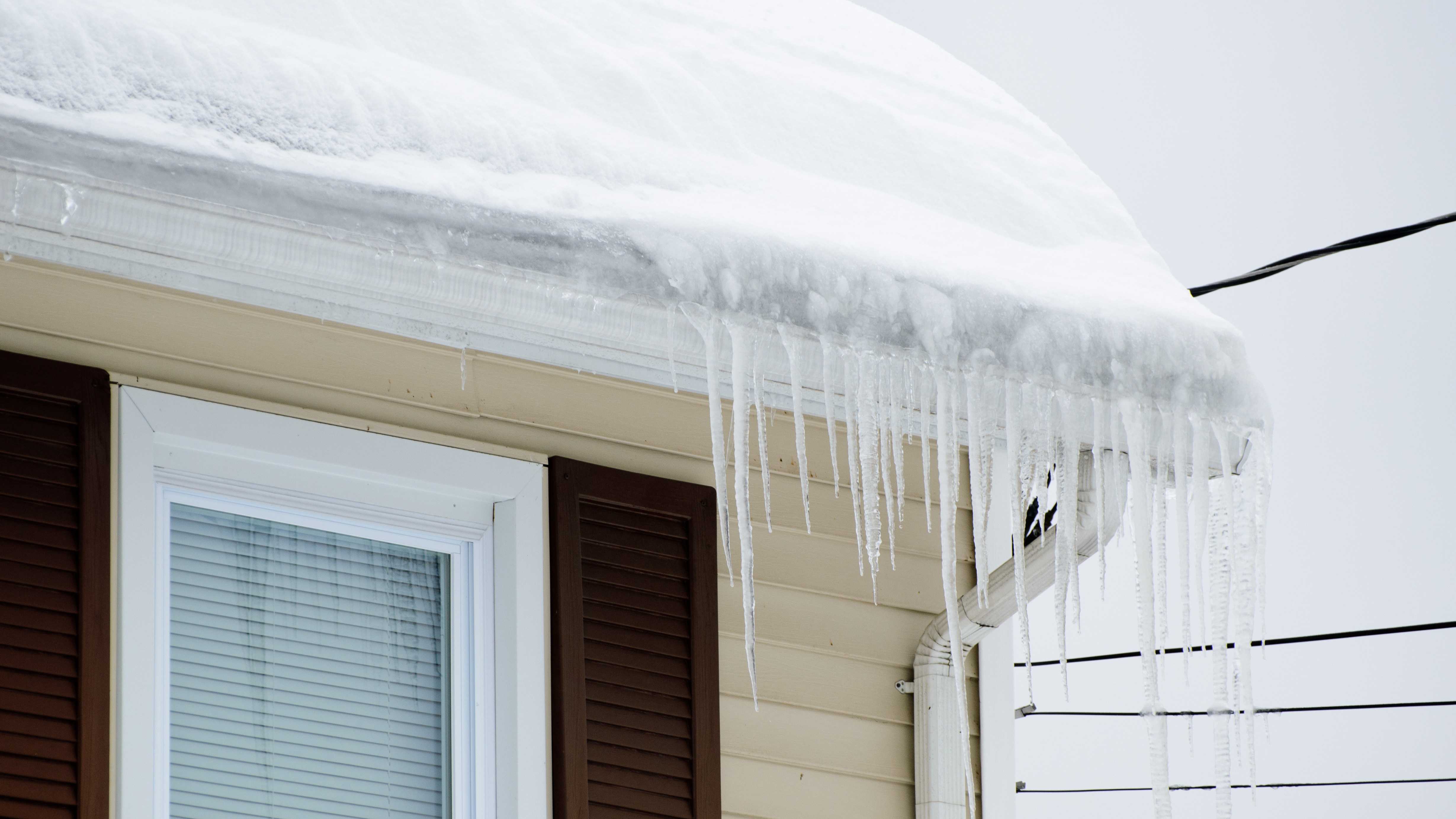 Ice dam on a roof
