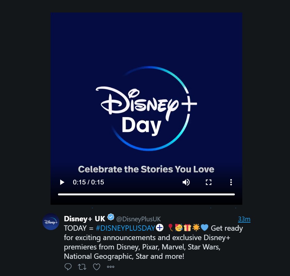 Disney plus day deleted tweet announcement