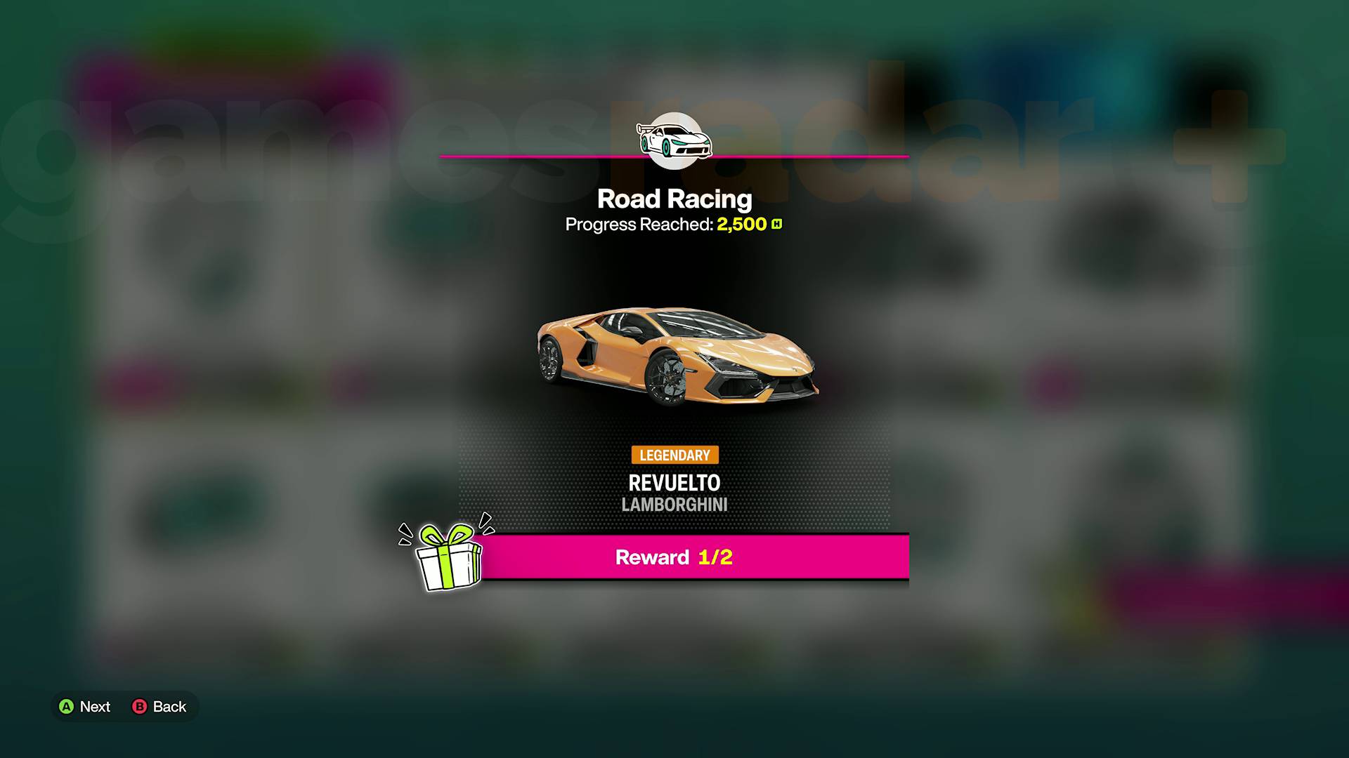 Forza Horizon 6 Lamborghini car reward from journal