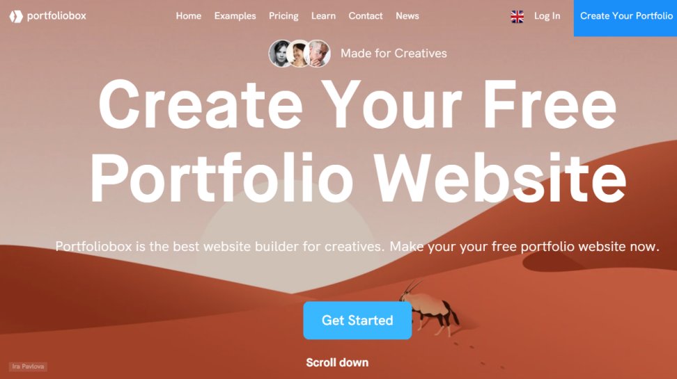 Portfoliobox website screenshot (July 2025).