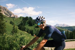 Joe Baker riding in the Dolomites