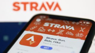 strava app on a phone