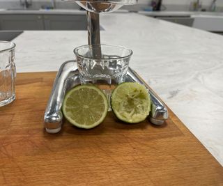 A side-by-side comparison of the unsqueezed and squeezed lime.