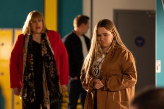 Leah Barnes (right) breaks into Hollyoaks High with DeMarcus.