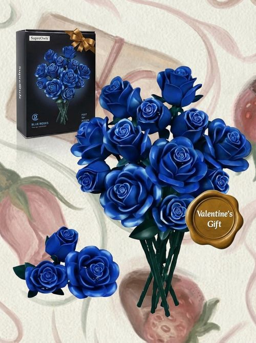 Blue Rose Bouquet Building Set 