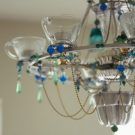 wire pedant chandelier with bulb glass and cup