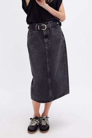 Levi's High-Rise Back Slit Skirt