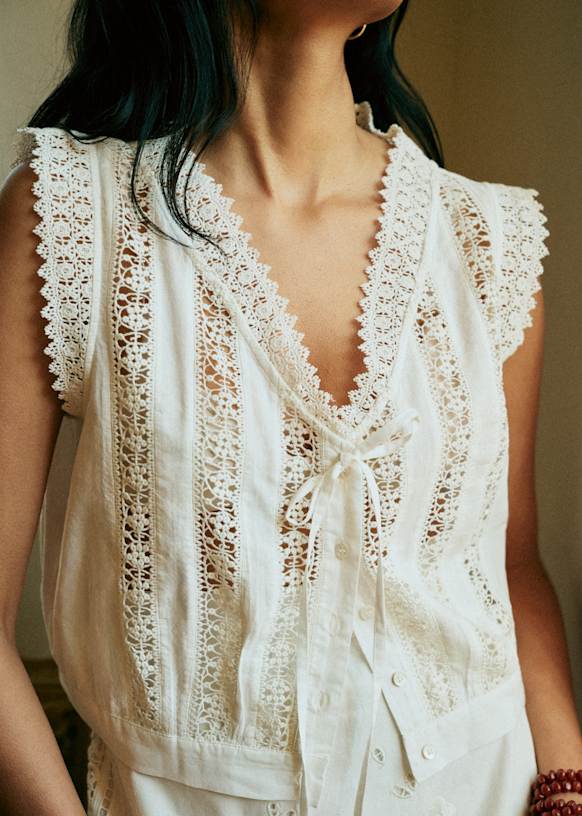 Loanne Blouse - Ecru - Organic Cotton - S&amp;eacute;zane