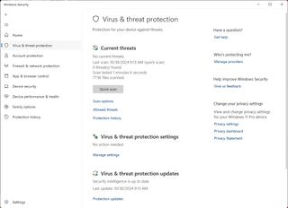 Microsoft Defender Antivirus home