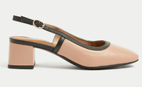 Leather Block Heel Slingback Shoes | £45/$58 | M&amp;S