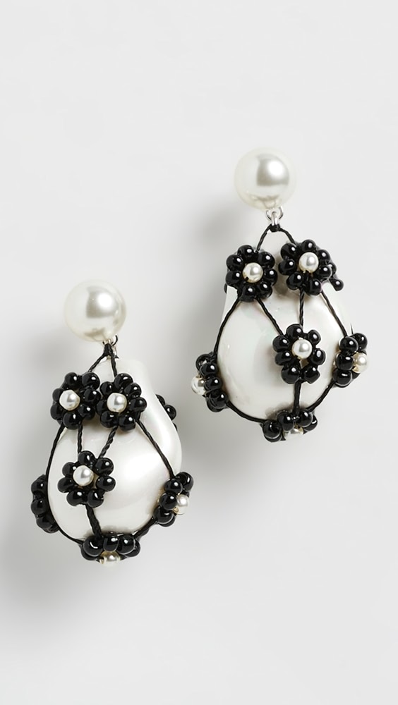 Tory Burch Curiosity Beaded Pearl Drop Earrings