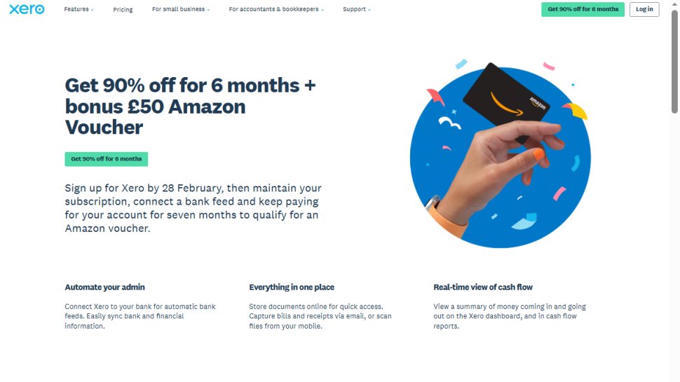 Website screenshot of Xero (February, 2026)