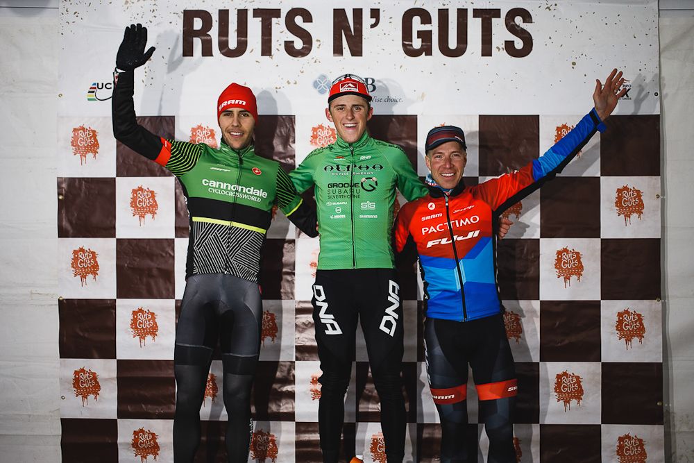 Curtis White, Gage Hecht and Jeremy Powers on the Ruts 'n' Guts podium