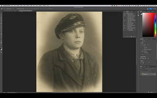 Screenshot of Adobe Photo Restoration Filter in use on old photo