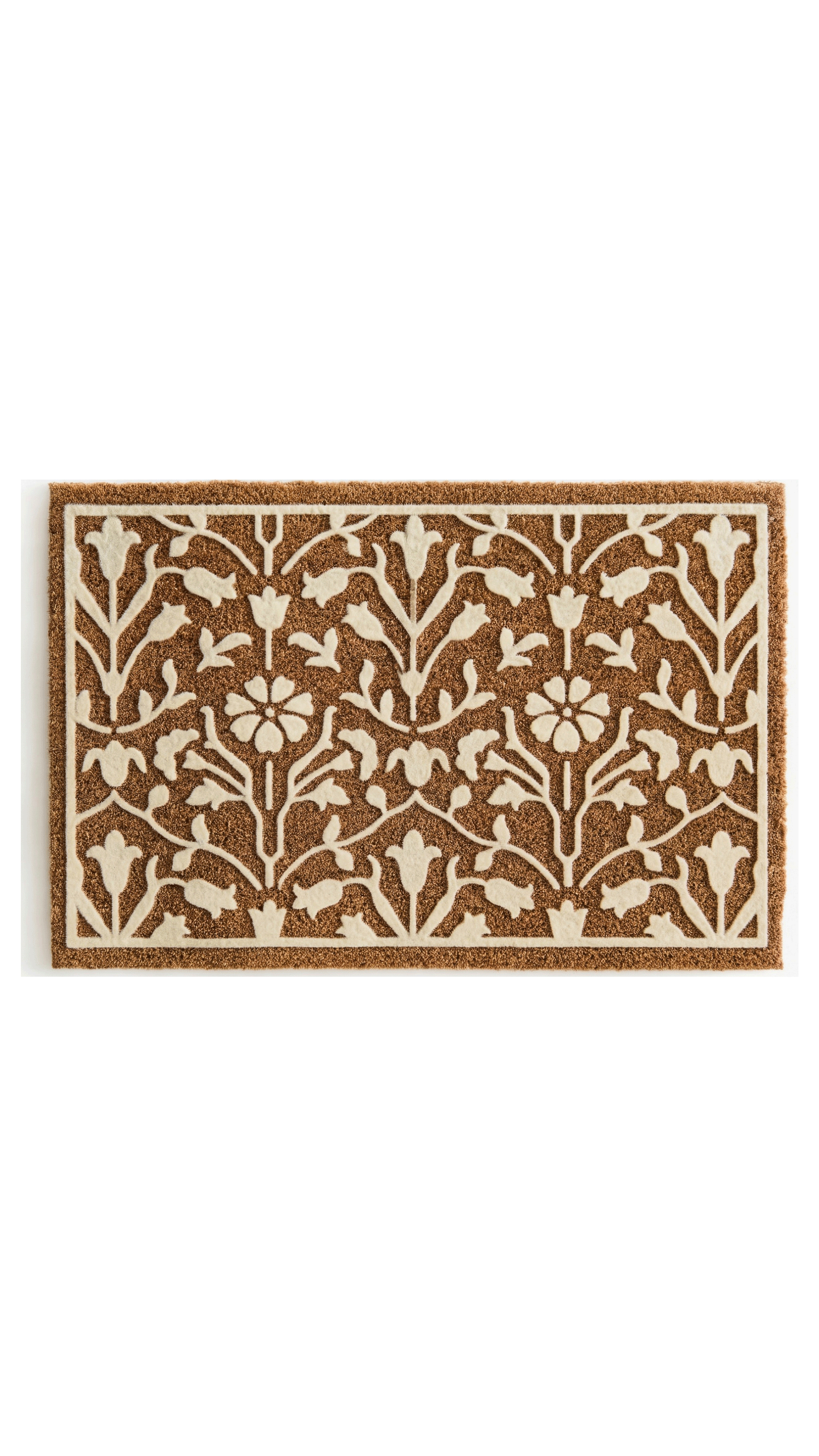 Flock-print coir doormat