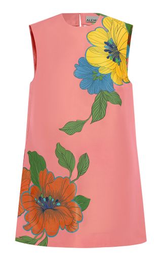 Exclusive Piato Floral-Satin Mini Shift Dress
