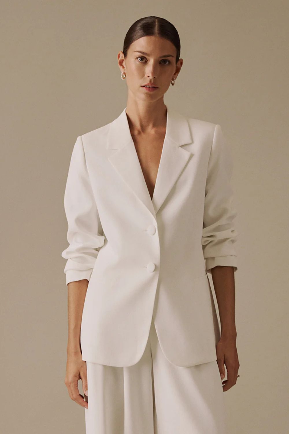 Nobody's Child White Tailored Virgo Bridal Blazer