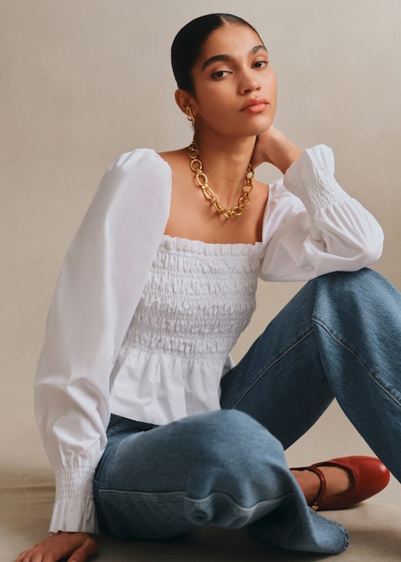 Aline Blouse - Ecru - Organic Cotton - Organic Textile - S&amp;eacute;zane