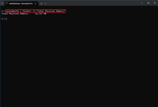 Windows 10 check total memory size