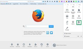 menu in firefox