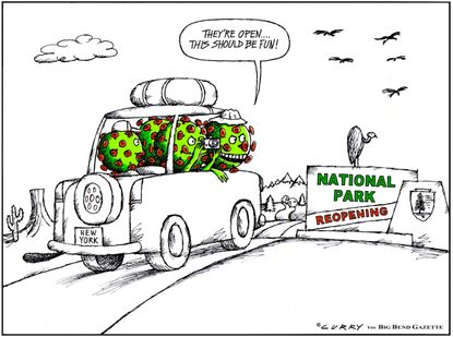 Editorial Cartoon U.S. coronavirus national parks