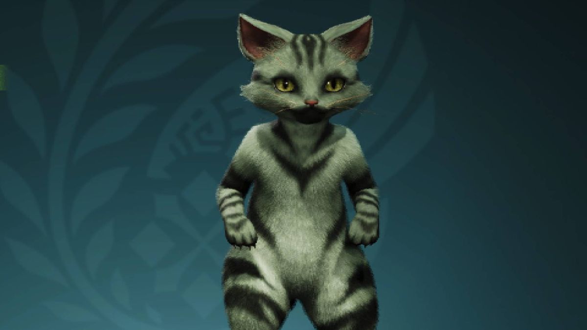 Cheshire Cat Palico in Monster Hunter Wilds