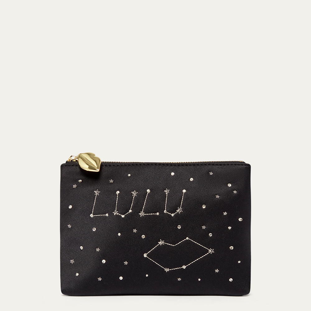 Black Constellations Top Zip Pouch