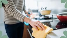 picture of woman cleaning down a countertop