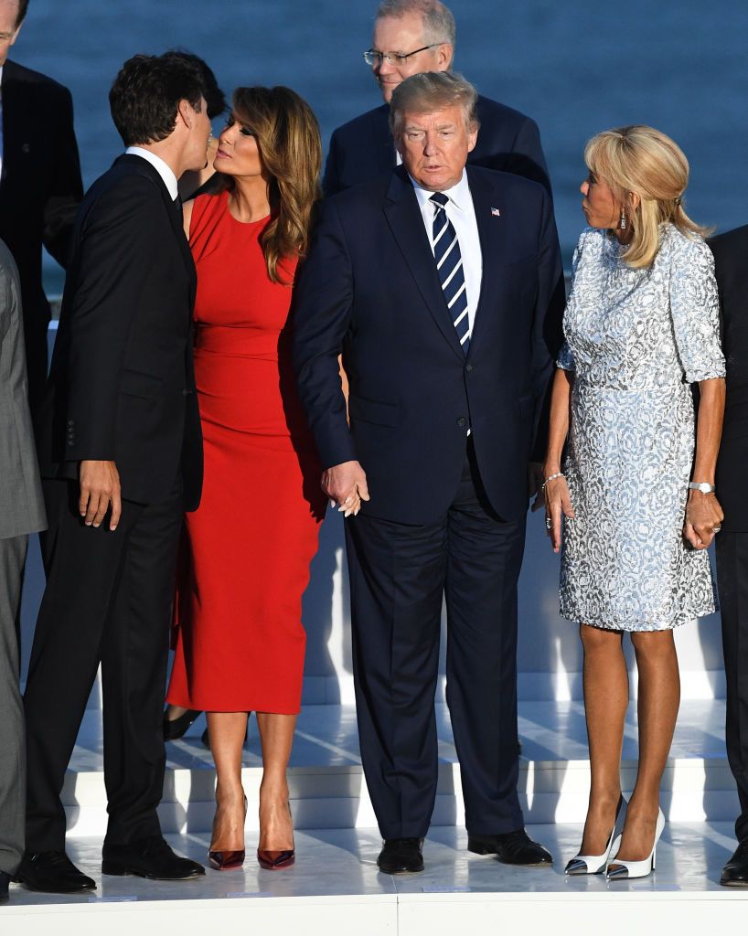 The Trumps and Justin Trudeau at G7 photo session