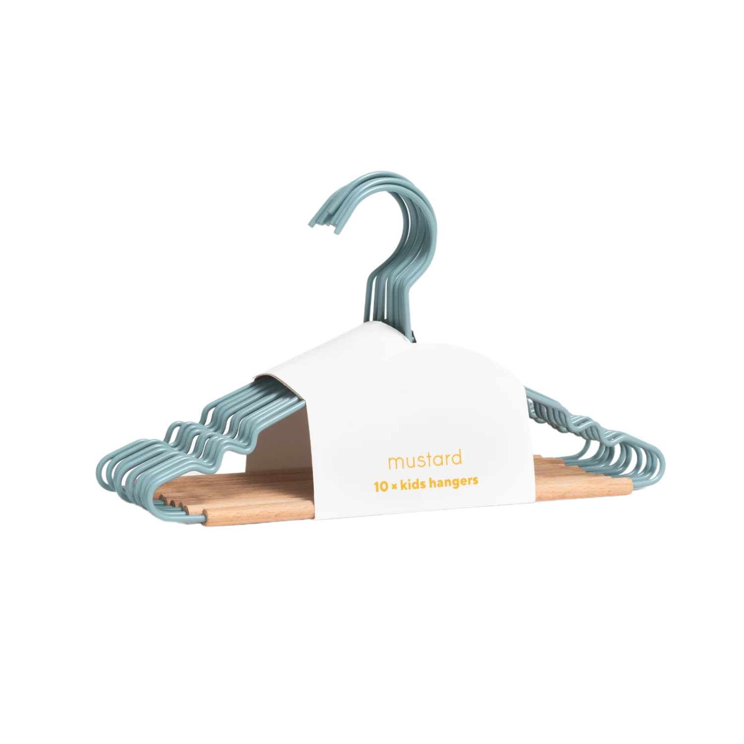 A pack of ocean blue kids hangers by Mustard Made from Holloways of Ludlow