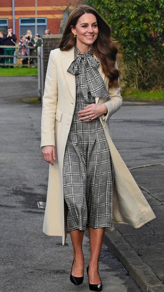 Catherine, Princess of Wales arrives for a visit to Corgi in Wales