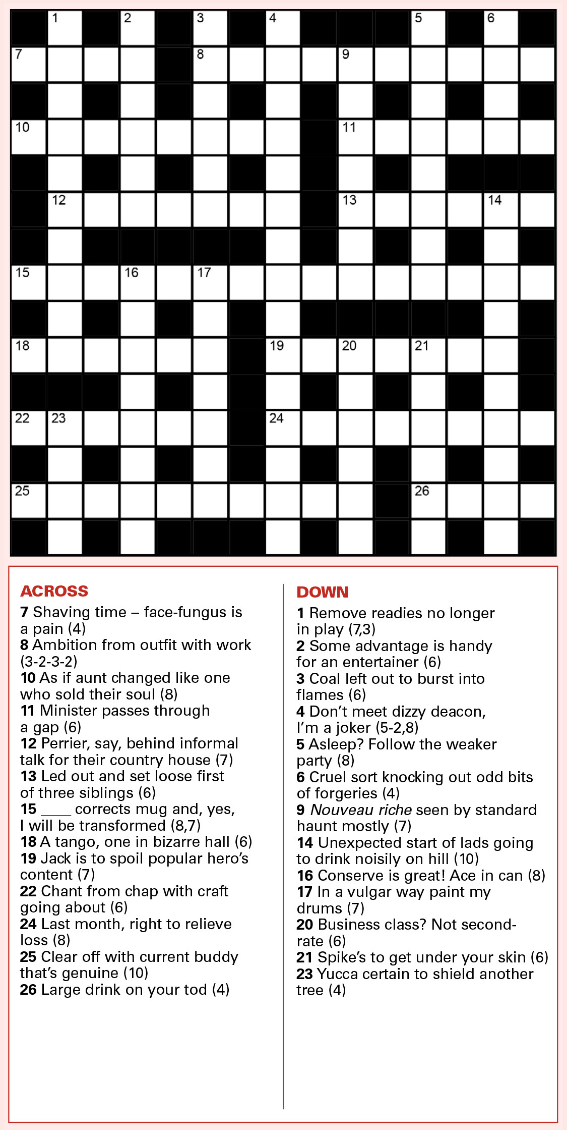 Crossword for 22 August 2026