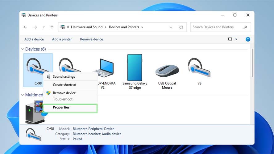 How to rename a Bluetooth device on Windows 11
