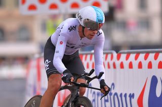 Mikel Landa racing stage 20 of the Tour de France