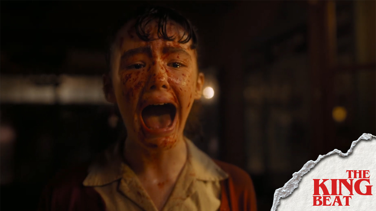 Girl screaming with blood on face in IT: Welcome To Derry The King Beat