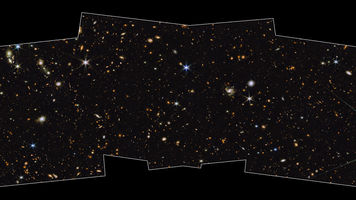 The James Webb Space Telescope&#039;s view of the North Ecliptic Pole, taken as part of the PEARLS project.