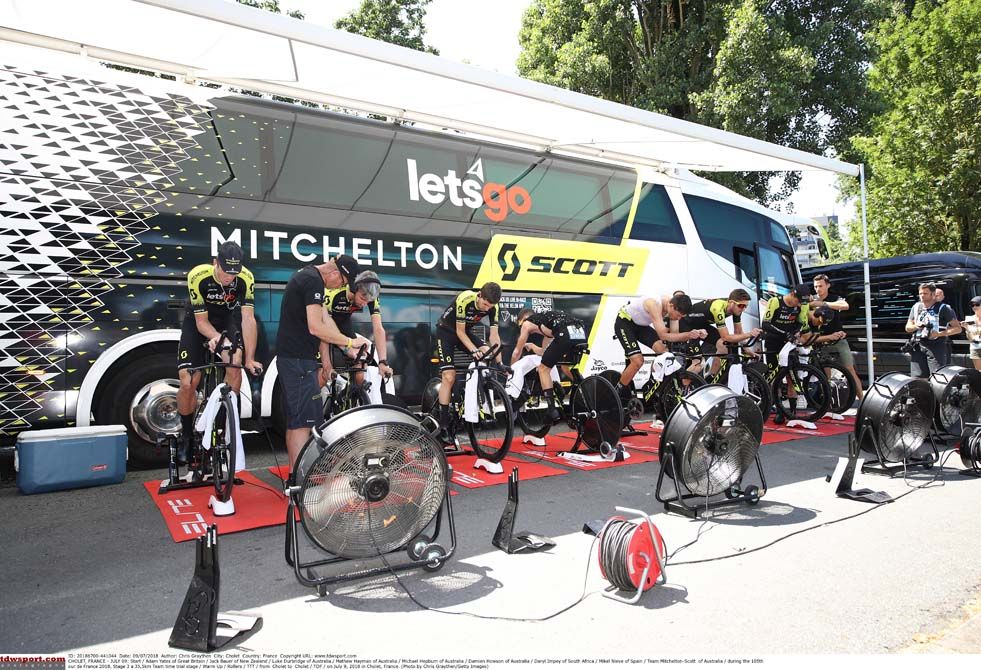 Warm up time on stage 3 of the Tour de France