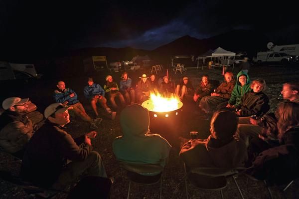 Chilling around the campfire