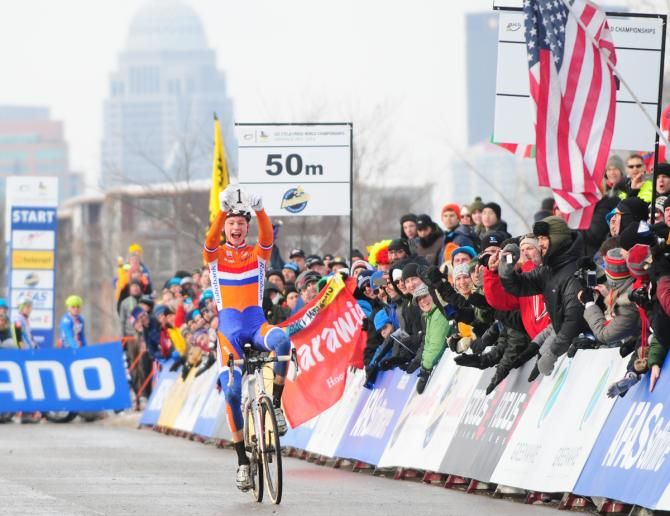 Mathieu van der Poel (Netherlands) wins the junior men's race at 'cross Worlds