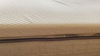 Close-up of the Panda Bamboo Mattress Topper on a bed